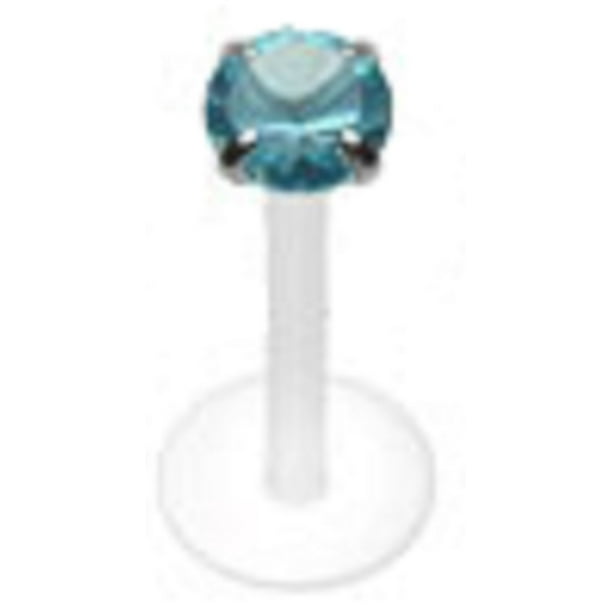 Flower Multi Press-Fit CZ Gems Bio-Flex Shaft Labret Monroe 16g Jewelry
